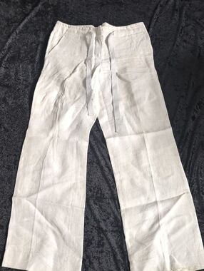 Talbots Taupe Linen Drawstring Pants - 4